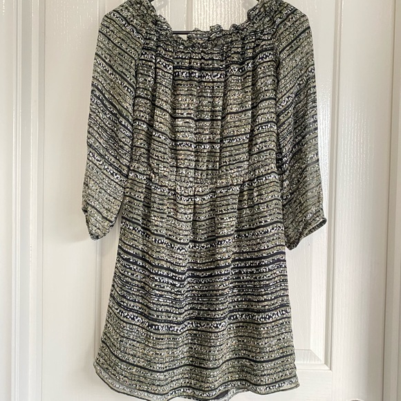 ⛔️Sold⛔️Kookai off shoulder chiffon silk dress size 38 - Picture 5 of 9